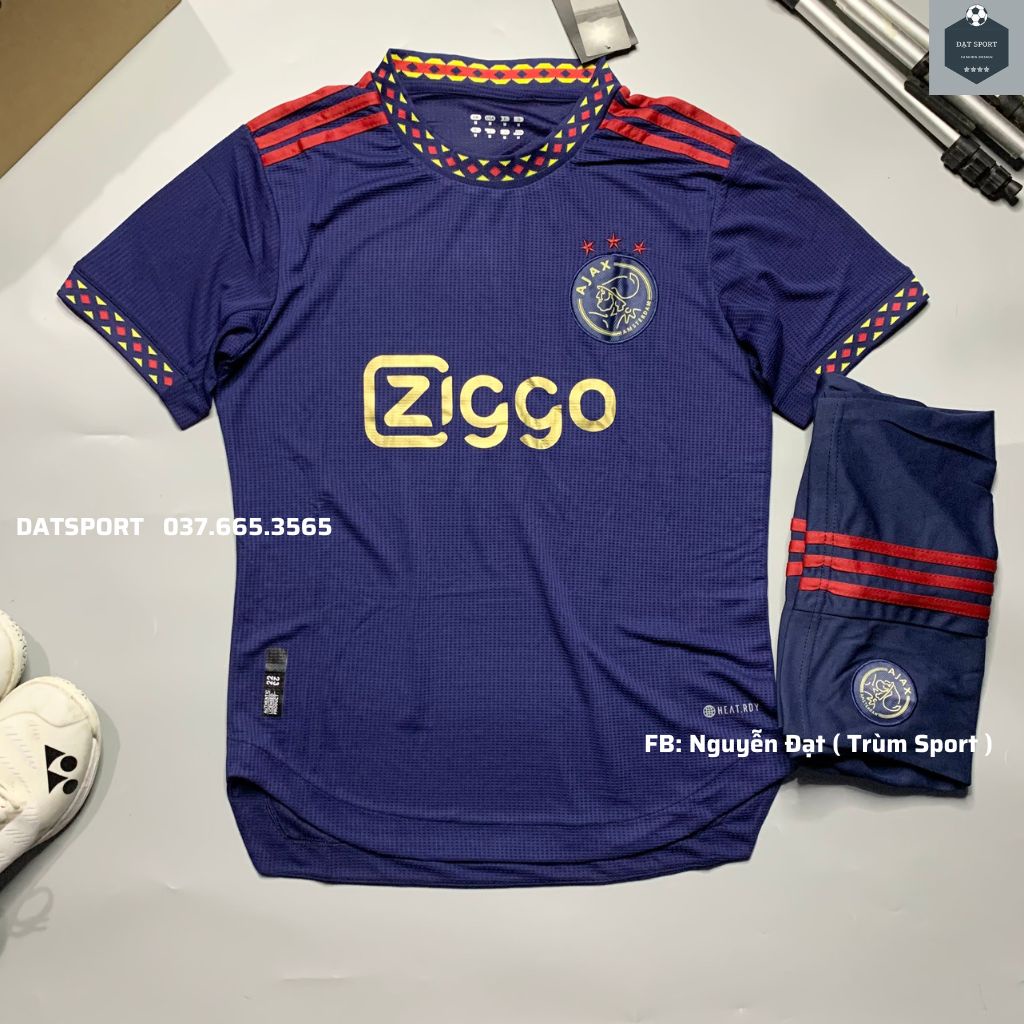 Set Áo Đấu CLB Ajax Xanh Than Sân Khách 2022/23⚡Freeship⚡Bộ Quần Áo Đá Banh Vải Gai Thái Cao Cấp