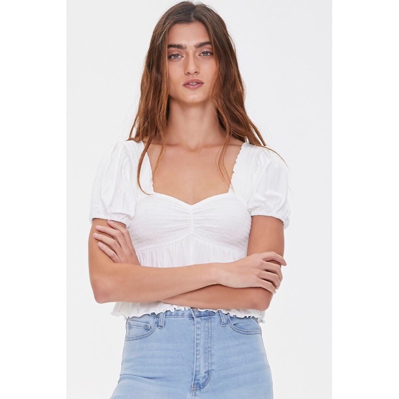 Áo thun Flounce Hem Crop Top F21 VNXK