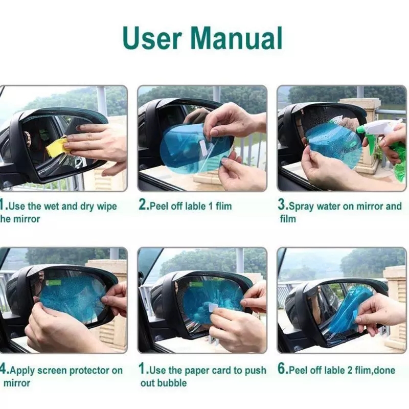 Car truck rain-proof film gương chiếu hậu chống thấm nước chống sương mù dán gương cửa sổ decal kính auto clear films cho mọi kích cỡ