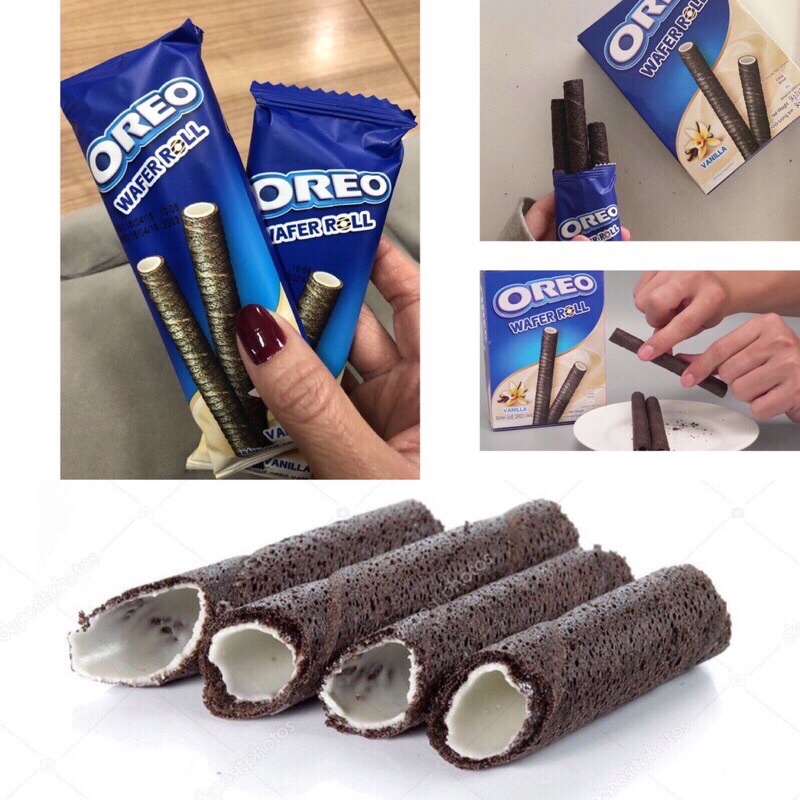BÁNH QUẾ OREO WAFER ROLL HỘP 54G (3 GÓI x 18G) 2 VỊ