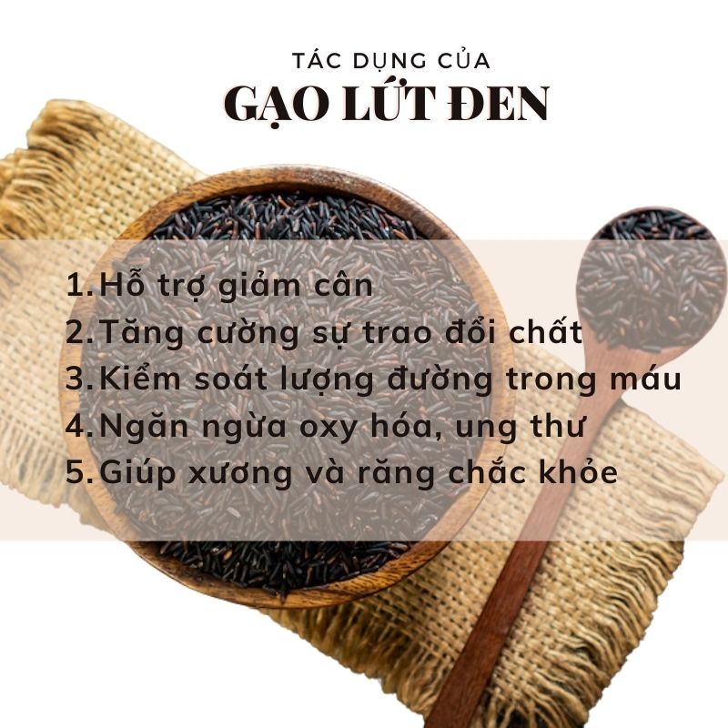 Gạo lứt đen dẻo Điện Biên giảm cân túi 1KG hút chân không