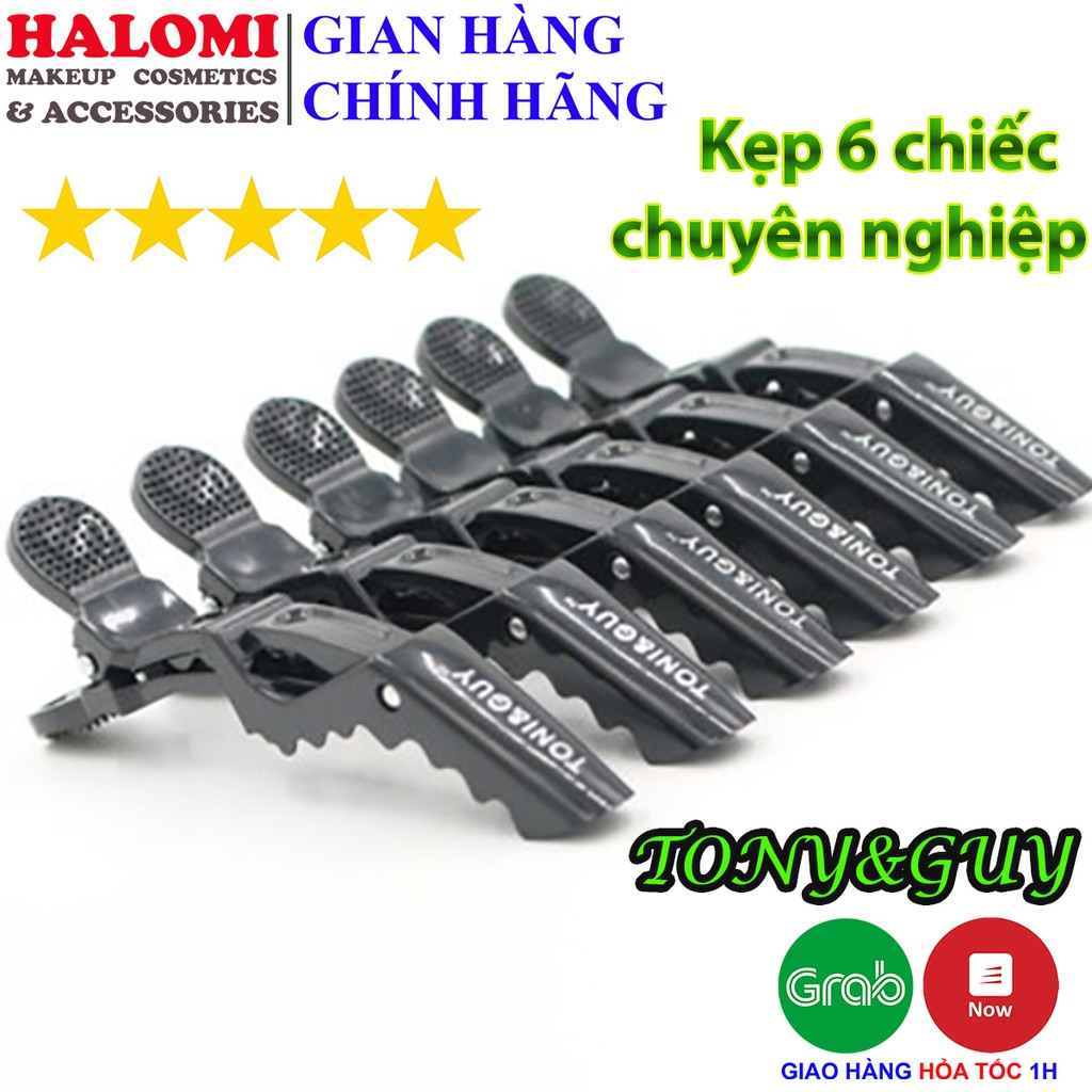 Kẹp cá sấu làm tóc chính hãng HALOMI bao gồm 6 chiếc màu đem chất liệu ABS chắc chắn chuyên dùng cho tóc