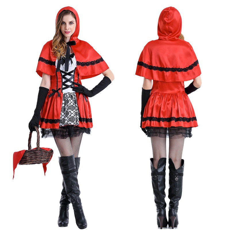 Mới Little Red Riding Hood Savage Bà Bán Diêm Của Cô Bé Mới Chơi Game Đồng Phục Halloween Tiệc Quần Áo