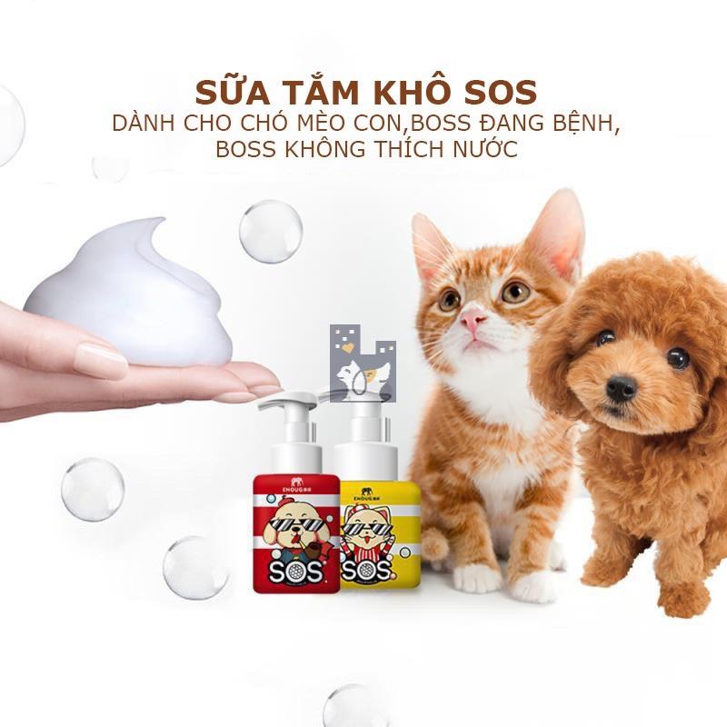 Sữa Tắm Khô Cho Mèo SOS - Bọt Tắm Khô Cho Mèo Chai Xịt 250ml