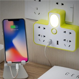 Ổ Cắm Điện Đa Năng Loại Tốt Có Cổng Gắn USB Sạc Điện Thoại Kiêm Đèn Ngủ Cực Đẹp - Ổ điện chia 2 cổng USB