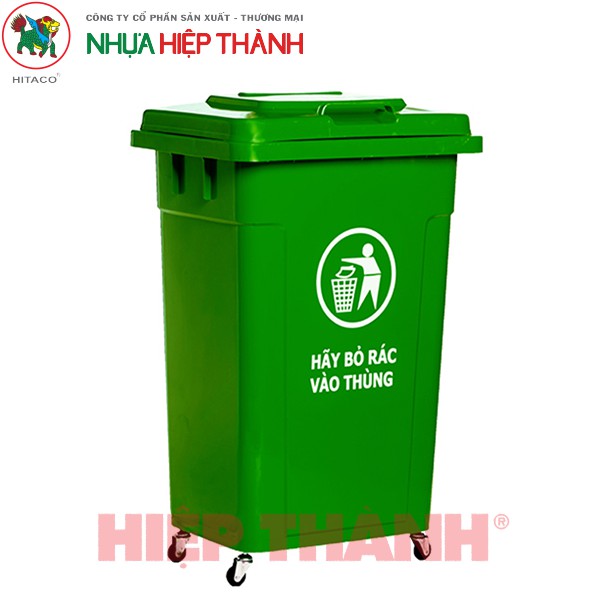 THÙNG RÁC CÔNG NGHIỆP NHỰA HIỆP THÀNH 90 LÍT -CÓ BÁNH XE ms: 503k-BX