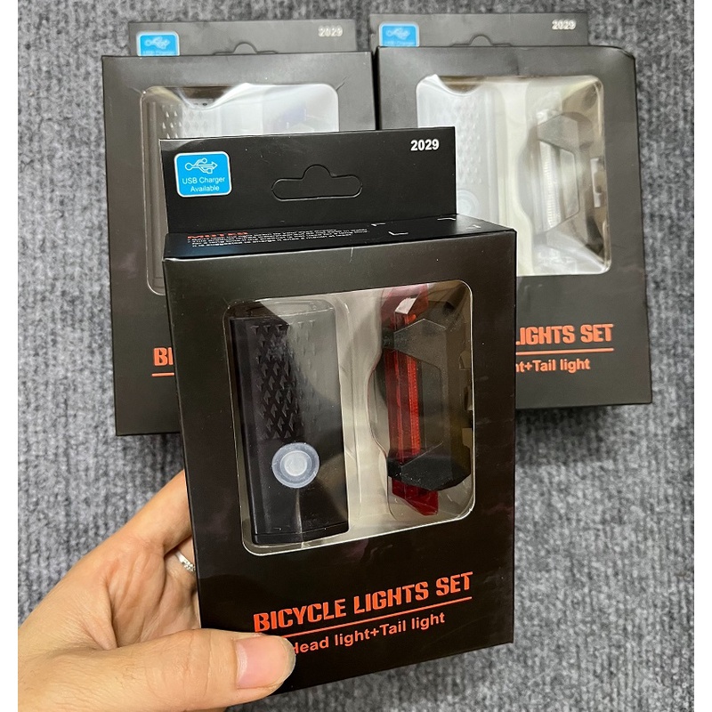 Đèn Pin Xe Đạp Thể Thao, Đèn Led Báo Hiệu Xe Siêu Sáng Chống Nước Tốt Sạc USB An Toàn Full Box