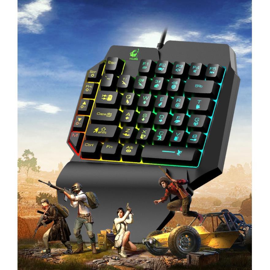 Bàn phím giả cơ FREE WOLF K15 chơi game Pubg Mobile, Free Fire trên điện thoại, máy tính bảng, Laptop -dc3640