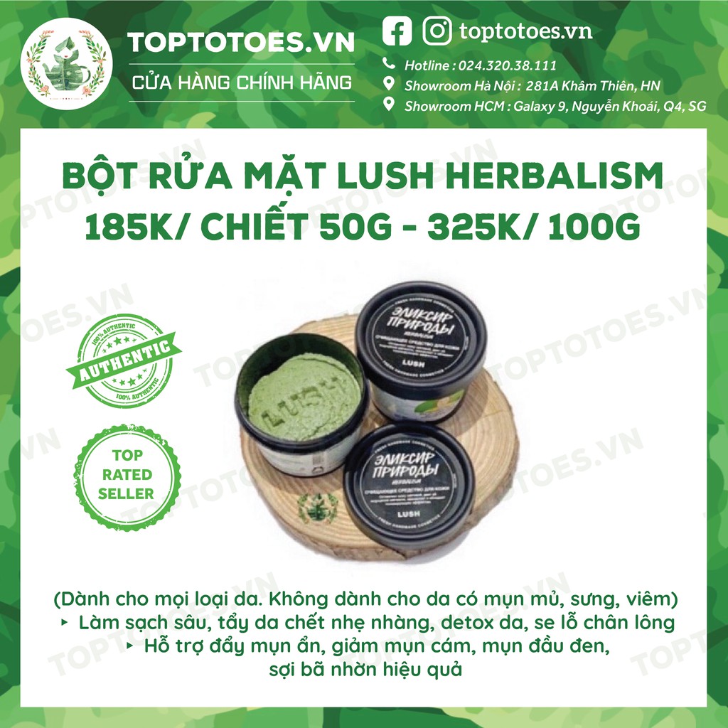 Bột rửa mặt Lush Herbalism làm sạch sâu, giảm mụn ẩn, mụn cám, mụn đầu đen
