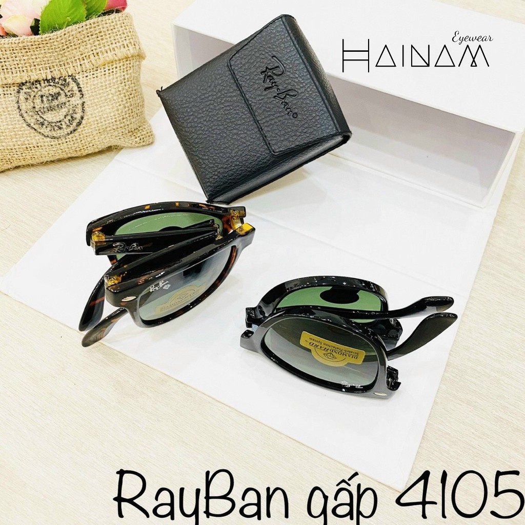 Kính mát gấp gọn tròng kính thủy tinh chống xước dành cho nam nữ thời trang