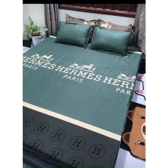 Bộ Ga Chun Và 2 Vỏ Gối Cotton Poly Mềm Mại
