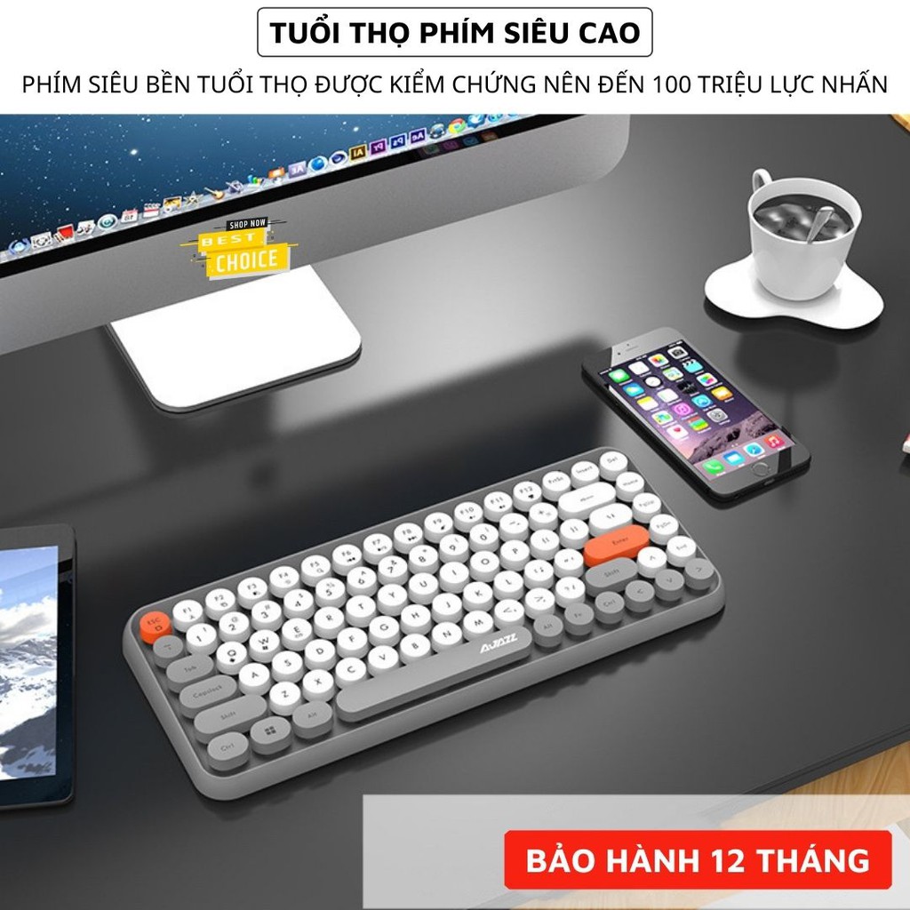 Bàn phím bluetooth không dây cho điện thoại, máy tính bảng, laptop, pc máy tính bàn siêu CUTE 308, phím cực thích