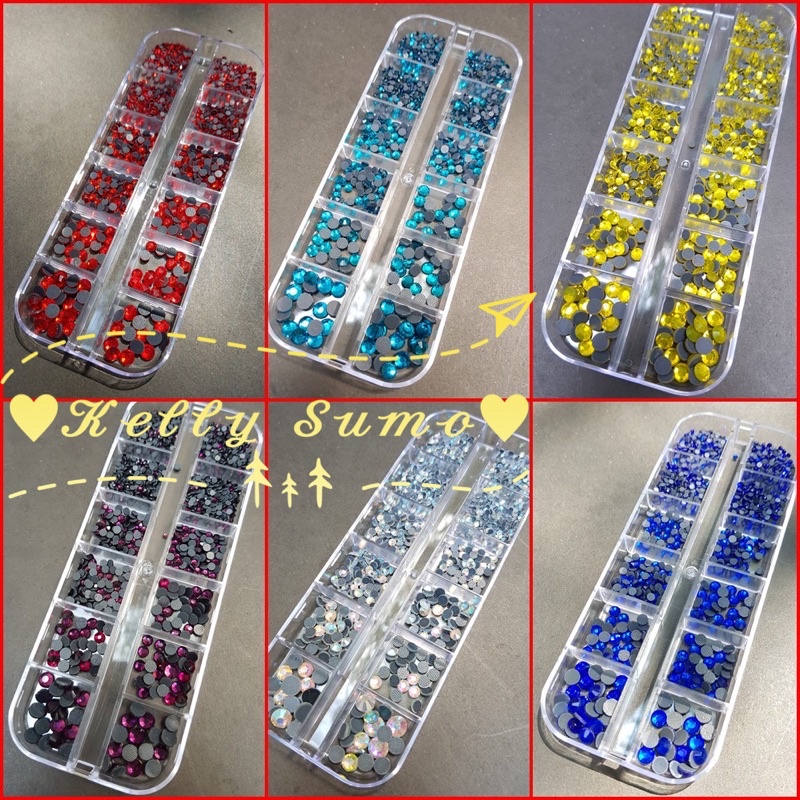 Hộp nhựa 12 ô đựng các loại hạt, phụ kiện trang trí nail