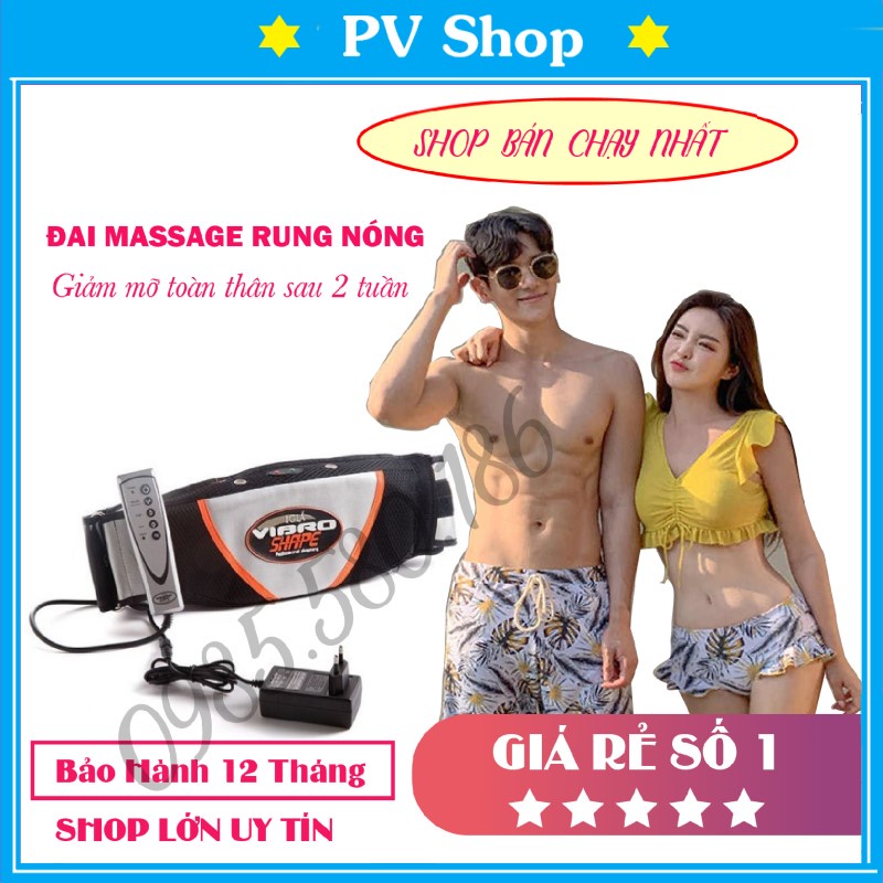 Đai massage bụng rung nóng giảm mỡ bụng Vibro Shape hàng chính hãng bảo hành 12 tháng MS50