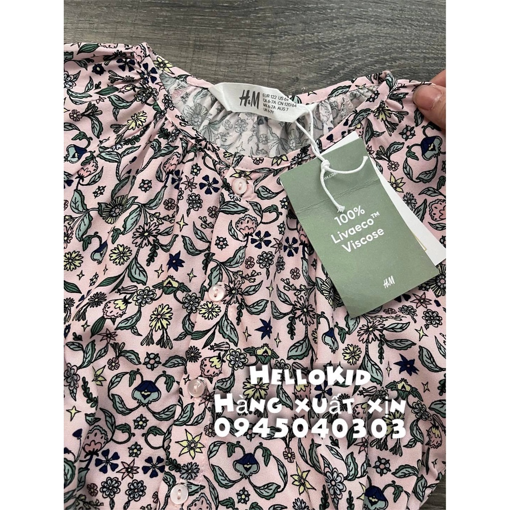 V133 - Váy lanh hoa kèm belt bé gái HM