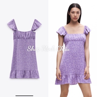 Vaý hoa tím cổ vuông đuôi cá Zarraa canh sale, kèm video