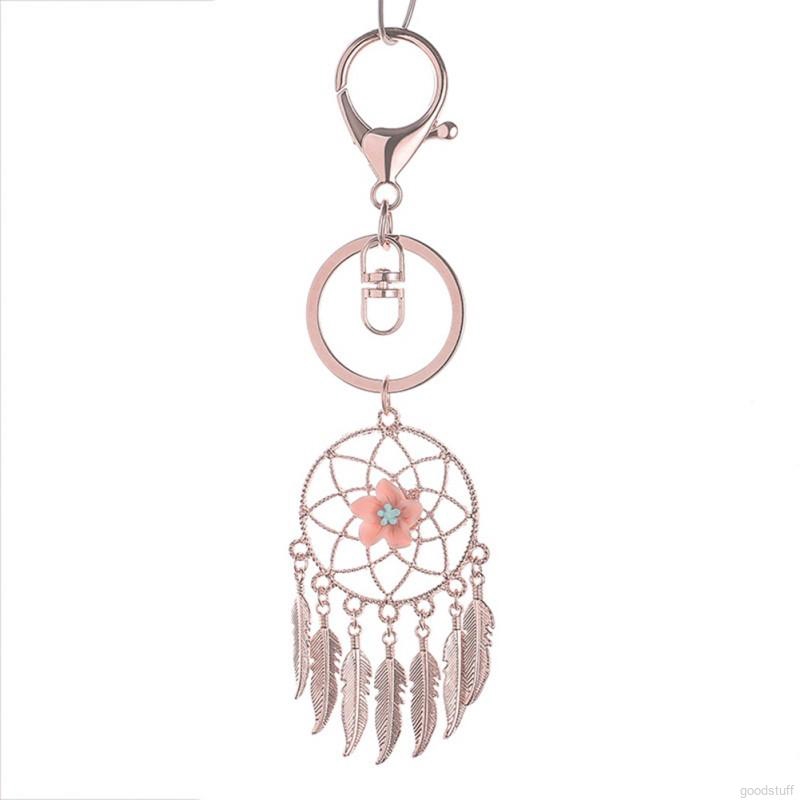 Móc khoá kim loại mặt Dream Catcher phong cách Bohomian thanh lịch