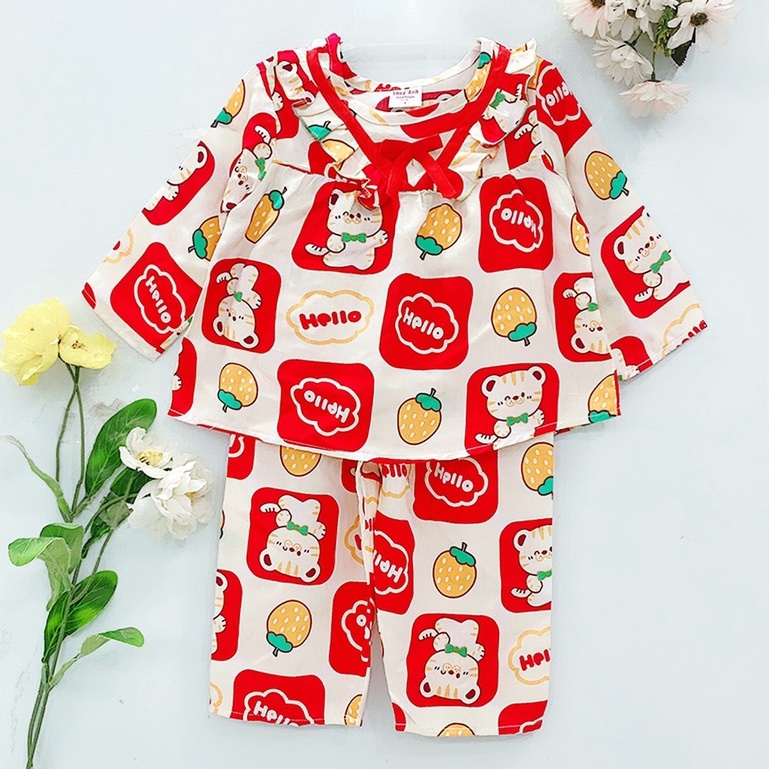 [Bé 9-37kg] Bộ TOLE, LANH TAY DÀI QUẦN DÀI BE GÁI - chất vải tole, lanh 2 da mềm, mịn không co rút [ Hàng đẹp loại 1]