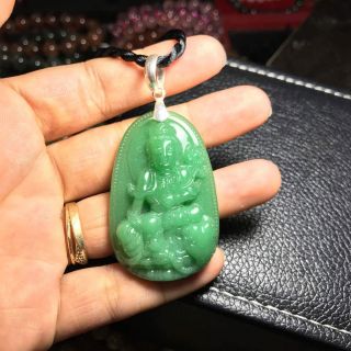 Mặt Phật Phổ Hiền Bồ tát kèm móc bạc và dây đeo