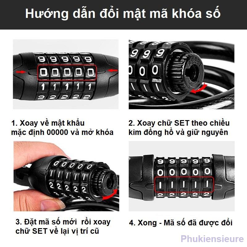 KHÓA XE DÂY MẬT MÃ CAO CẤP (CỠ TO)