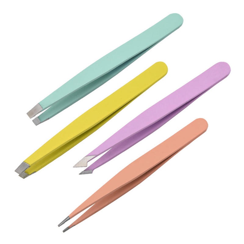 1 Nhíp Nhổ Lông Mày Bằng Thép Không Gỉ Màu Sắc Macaron