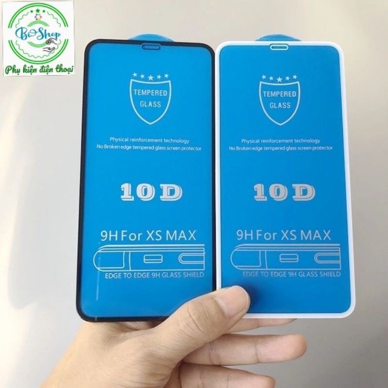 💥[IHONE 14 PRO MAX | 14 PLUS | 13 | 12 | 11 | PROMAX | Xs MAX X 7/8plus]Kính cường lực 10D nền xanh 
