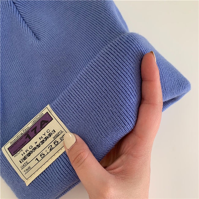 Mũ len giữ ấm bảo vệ tai màu sắc kẹo ngọt phong cách thời trang nhật bản