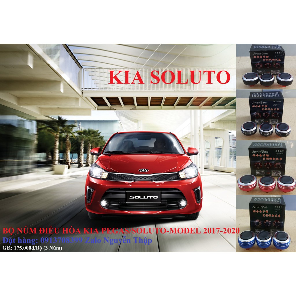 Núm điều hòa Kia Soluto màu Đen sang trọng