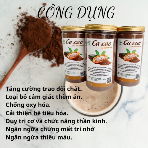 Ca Cao nguyên chất Đăk Lăk thơm ngon đặc sản Tây Nguyên Kim Oanh hộp 500gr