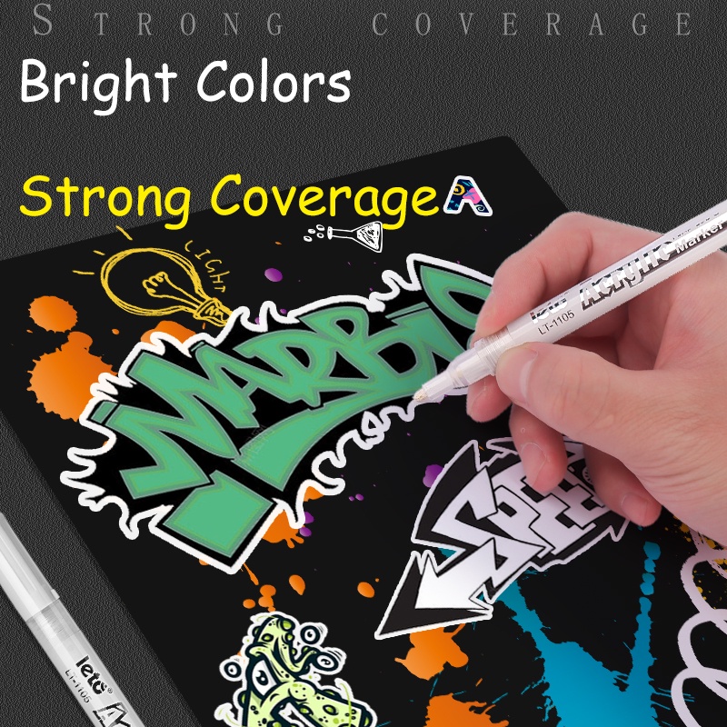 Bút Đánh Dấu Acrylic Màu Trắng Chống Nước Không Phai Nhanh Khô Dung Tích Lớn