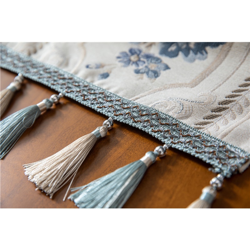 Hàng Mới 🔴 Á Hậu để Bàn Phong Cách Châu Âu Cao Cấp Table Runner Khăn Trải Bàn Tua Rua Chenille HUGME
