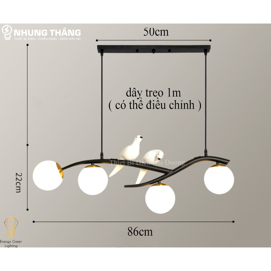 Đèn Thả Trần Trang Trí Hình 2 Chú Chim Vintage Decor TN321 - Kiểu Dáng Hiện Đại , Sang Trọng - Tặng Kèm 4 Bóng G45