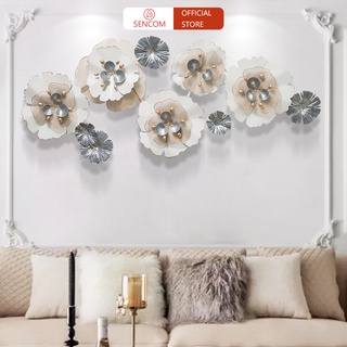 Tranh sắt treo tường trang trí hoa mai trắng SENCOM, tranh decor phòng khách đẹp sang trọng - 2025M