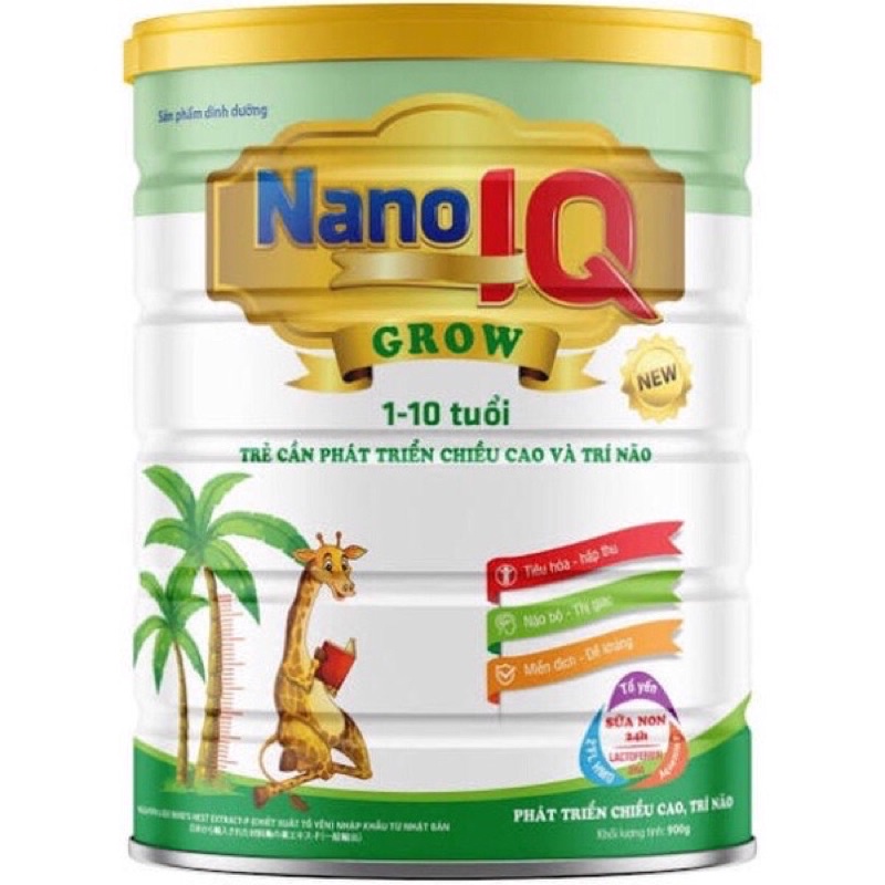 Sữa NaNoIQ Grow - Hỗ trợ trẻ từ 1 -10 tuổi phát triển chiều cao và trí não (hàng kèm quà tặng)