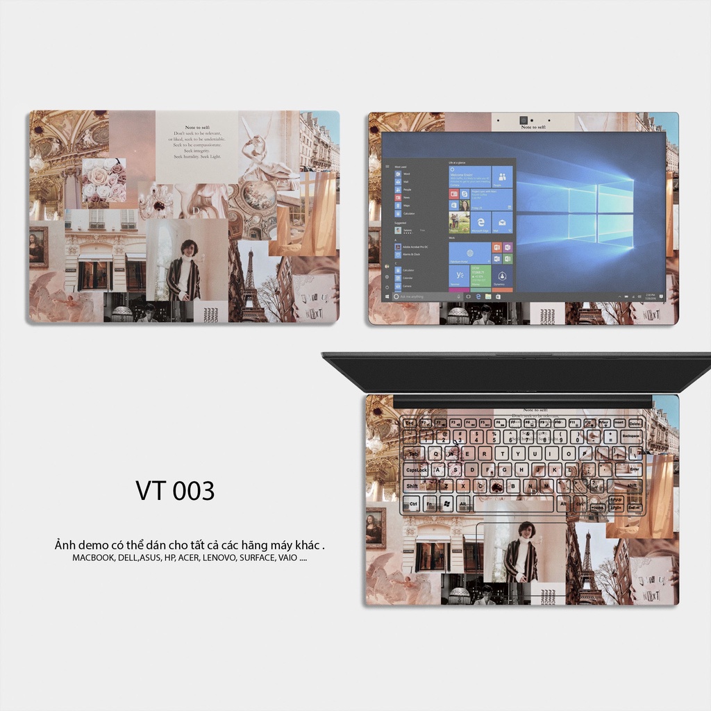 Skin Dán Laptop - Mẫu Vintage (new) - Skin theo kích thước từng máy