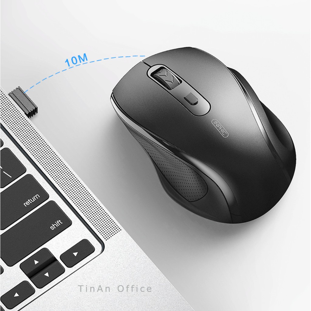 Chuột Không Dây Inphic Chống Ồn, Wireless Mouse