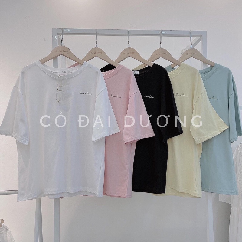 [Xả Kho 05]Áo Thun Tay Lỡ Nam Nữ Hình Thêu Freesize Phông Form Rộng Cổ Tròn Dáng Unisex Hot Hit