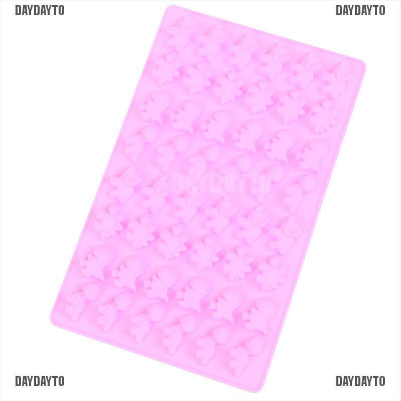 Khuôn Silicon Mềm 48 Lỗ Hình Khủng Long Làm Đá / Kẹo / Sô Cô La