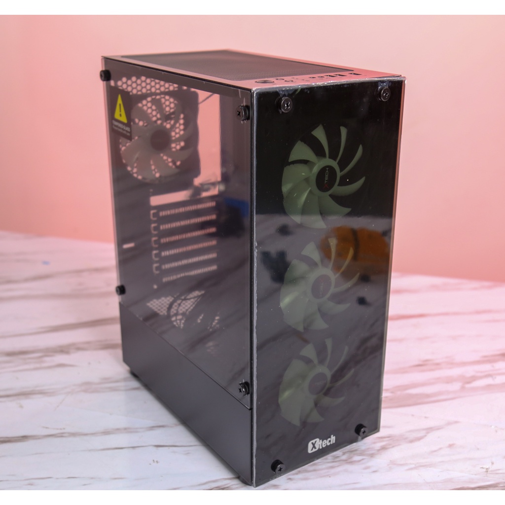 Vỏ case xtech f8 - gaming full atx, 2 mặt kính cường lực mid tower màu đen - ảnh sản phẩm 4