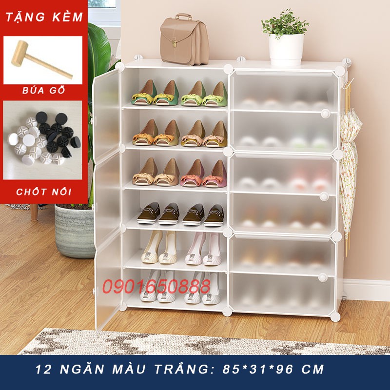 [SIÊU HOT-RẺ VÔ ĐỊCH - TỦ GIÀY 10-12 NGĂN] Tủ nhựa đựng giày lắp ghép - Kệ để giày đa năng