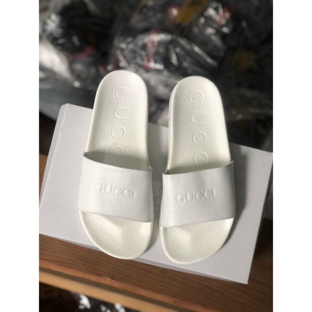 Dép nam nữ quai ngang GUCCI full trắng thời trang -NKH Store