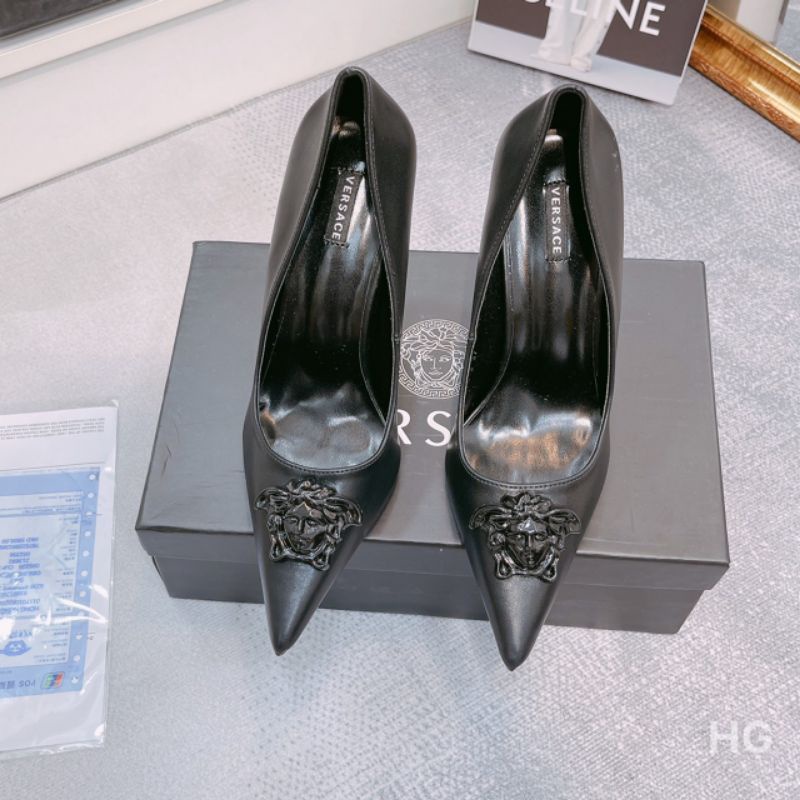 H(ẢNH THẬT) Giày Cao Gót 10p Ver Logo Sang Chảnh Da Mềm Êm Fullbox Bill Túi Hãng Cao Cấp