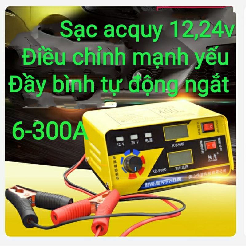 Bộ sạc bình oto 12,24 công suất cao,thông minh