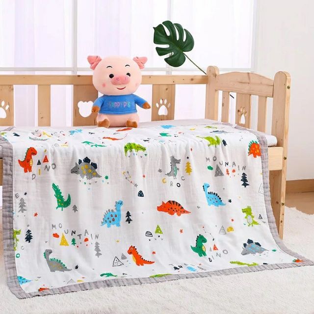 Chăn xô sợi tre 4 lớp xuất Nhật bo viền 110×120cm