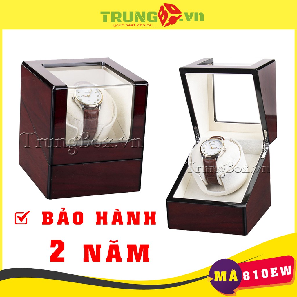 Hộp Xoay Đồng Hồ Cơ 1 Xoay Vỏ Gỗ Sơn Mài - Mã 810EW | SAIKE Chính Hãng