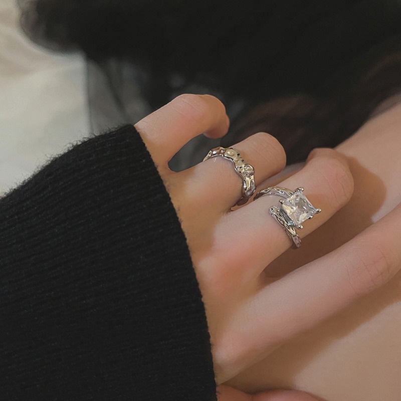 Nhẫn Thiết Kế Bất Đối Xứng Phong Cách hip hop Thời Trang Cá Tính