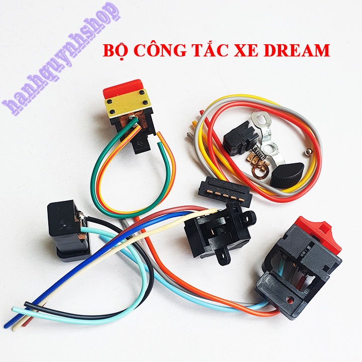 Bộ nút công tắc xe Dream loại đẹp có dây chờ