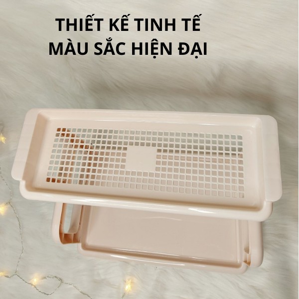 Kệ gia vị 2 tầng nhựa cao cấp Việt Nhật chữ H đựng đồ dùng gia đình