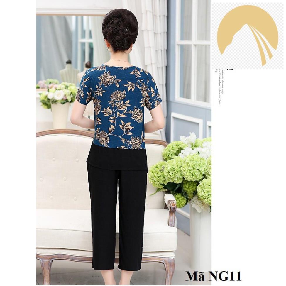 Bộ quần áo mặc ở nhà họa tiết lịch sự cho người trung niên