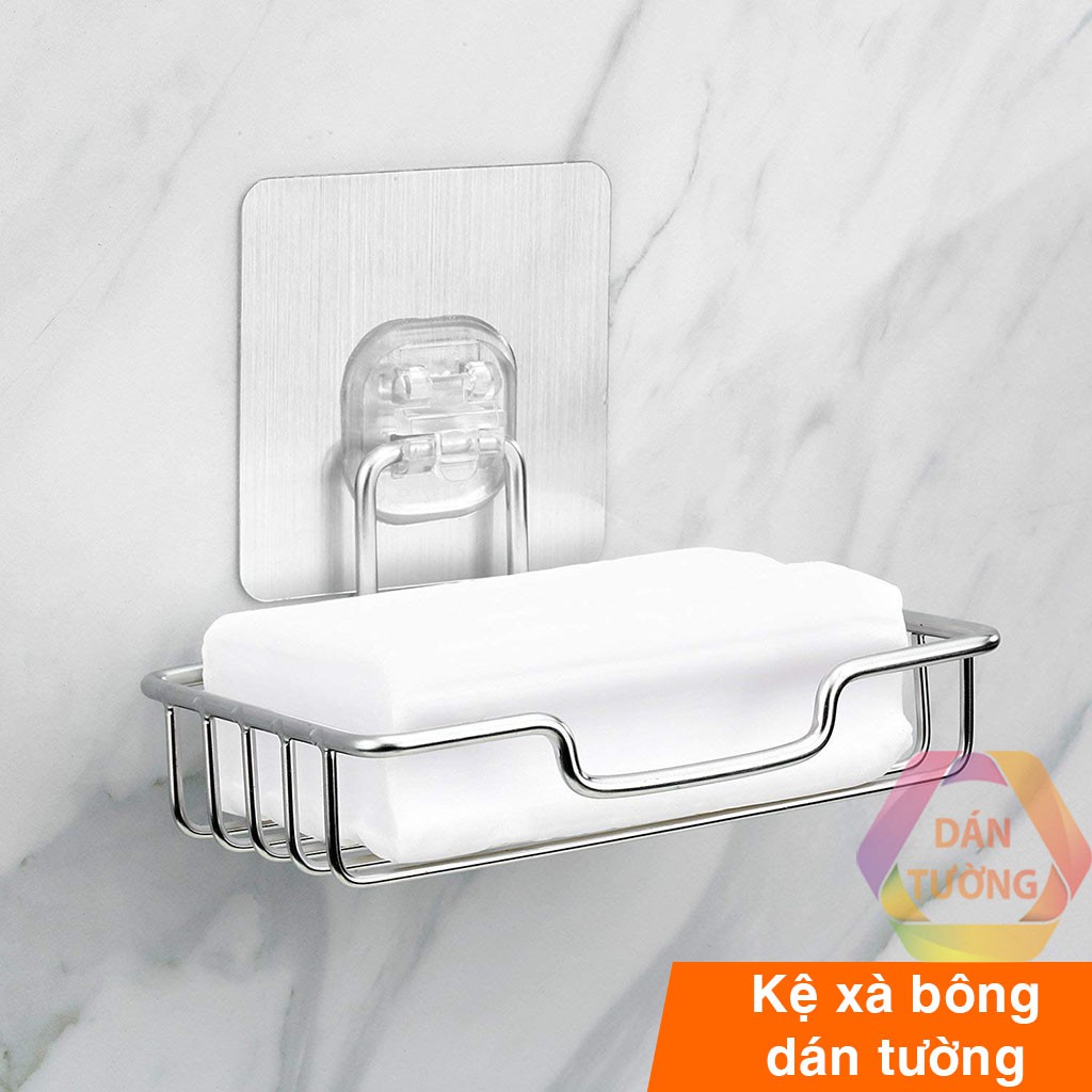 Kệ đựng xà phòng dán tường nhà tắm MDT inox 304 cao cấp với khe thoát nước để đựng cục xà bông khô ráo - X56